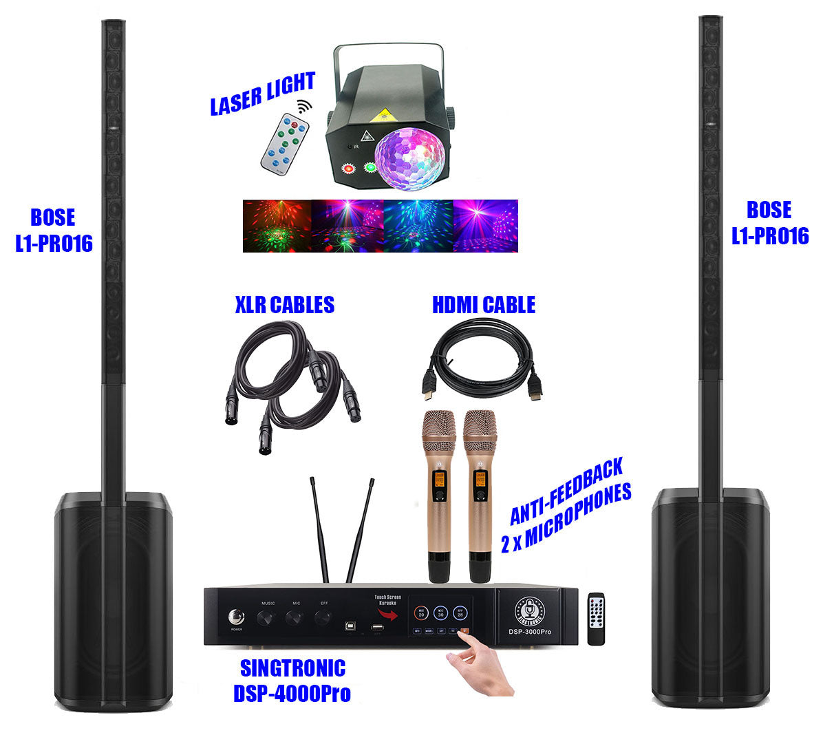 Bose L1 Pro 8 pair + Singtronic DSP-3000ProII Karaoke System