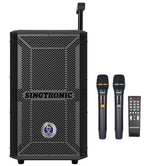 Singtronic BT-1000DSP Professional Rechargeable DSP 12" Karaoke 1000W Speaker With 2 UHF Wireless Mic.