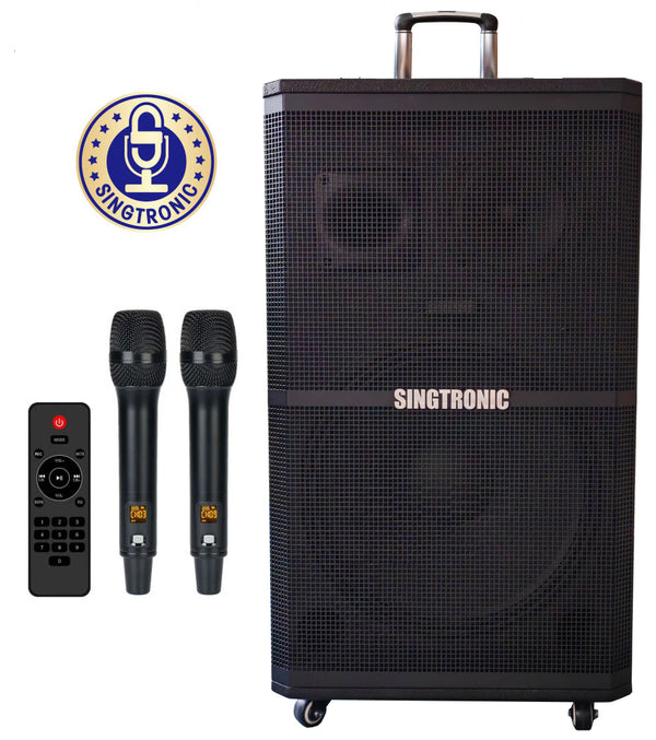 Singtronic BT-1500DSP Professional Rechargeable DSP 15" Karaoke Speaker With 2 UHF Wireless Mic.