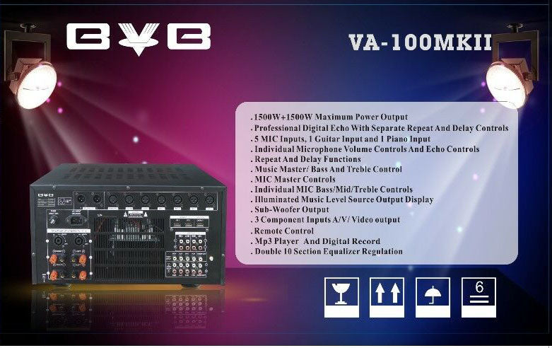 BVB Professional 3000W Complete Karaoke System Built in Bluetooth, HDMI and Recording Function