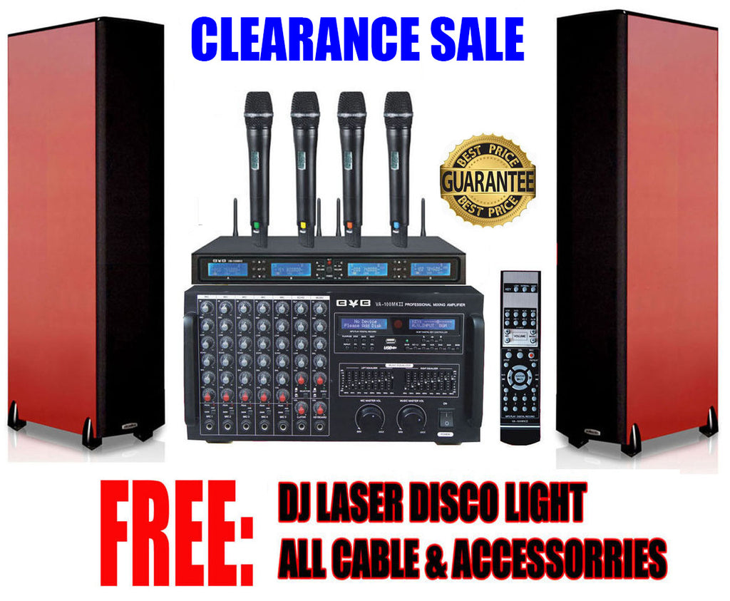 BVB Professional 3000W Complete Karaoke System Built in Bluetooth, HDMI and Recording Function