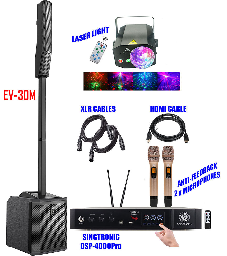 EV Evolve 30M PA Array Speaker + Singtronic DSP-4000Pro Digital Karaoke System