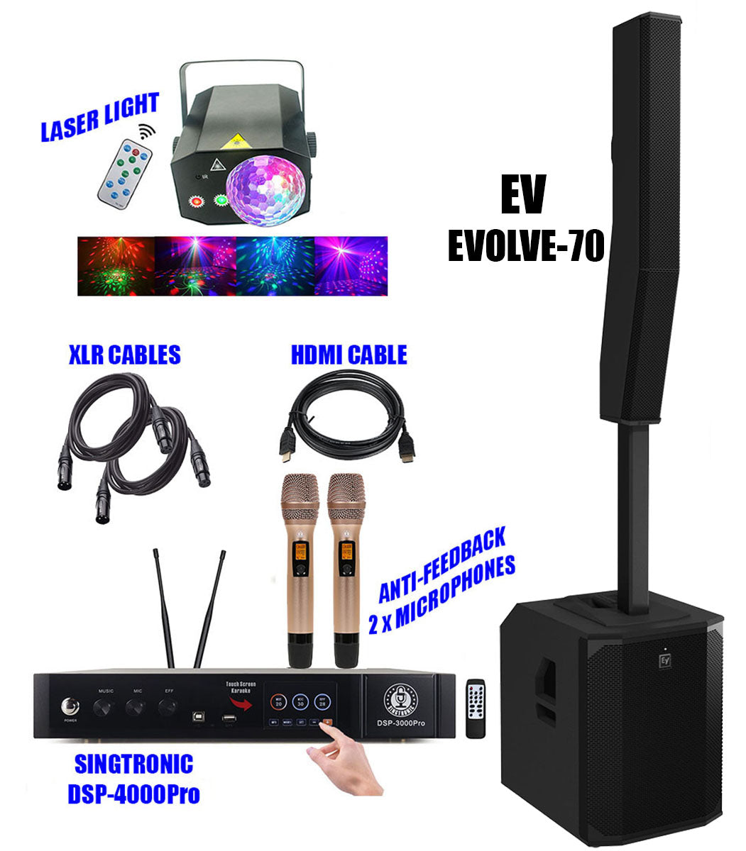 Electro Voice Evolve 70 PA Module + Singtronic DSP-4000Pro Complete Karaoke System