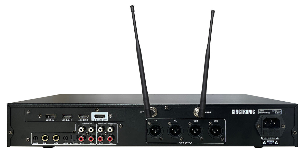 Karaoke System Professional Complete 4000W Built in HDMI-Arc, Optical, Bluetooth and Anti-Feedback