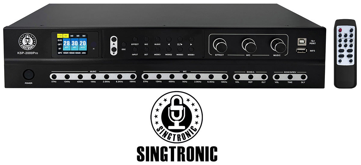 Singtronic KSP-2000Pro Professional Digital 3000W Sound Processor 2 in 1 Mixing Amplifier Karaoke Anti-Feedback