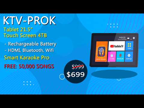 Singtronic KTV-ProK Professional Tablet 21.5" Touch Screen 4TB Hard Drive Smart Player Free: 50,000 Songs