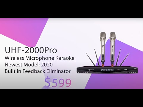 Singtronic UHF-2000Pro Professional Dual UHF PLL True Diversity Wireless Microphone Karaoke System