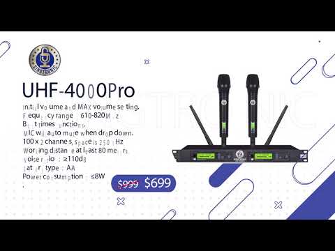 Singtronic UHF-4000Pro-White Professional Digital Dual PLL Wireless Microphone System