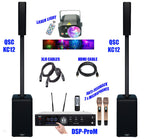 QSC KC12 Professional 3 Way 6000W Array Speaker + Singtronic DSP-ProM Digital Karaoke System