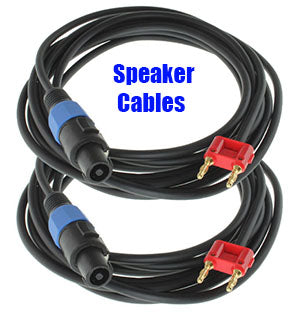 Singtronic Professional 14 Gauge Speakon to Banana Speaker Cables 23ft Each (Pair)