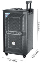 Singtronic BT-1000DSP Professional Rechargeable DSP 12" Karaoke 1000W Speaker With 2 UHF Wireless Mic.