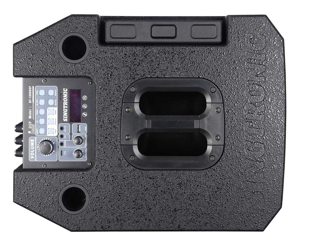 Singtronic BT-1000DSP Professional Rechargeable DSP 12" Karaoke 1000W Speaker With 2 UHF Wireless Mic.