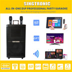 Singtronic BT-1200DSP Professional Rechargeable DSP 12" Karaoke 1200W Speaker With 2 UHF Wireless Mic.