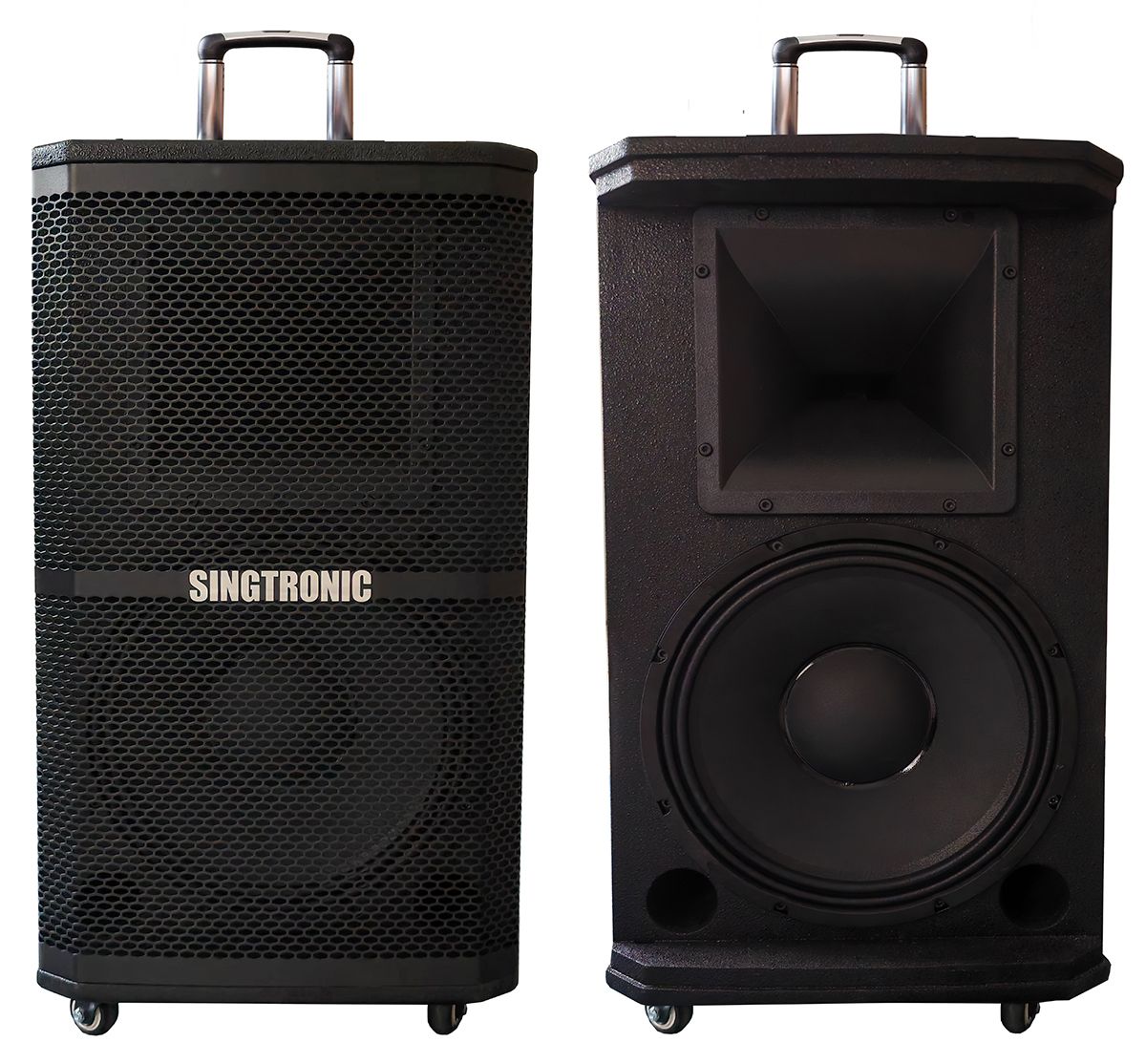 Singtronic BT-1200DSP Professional Rechargeable DSP 12" Karaoke 1200W Speaker With 2 UHF Wireless Mic.