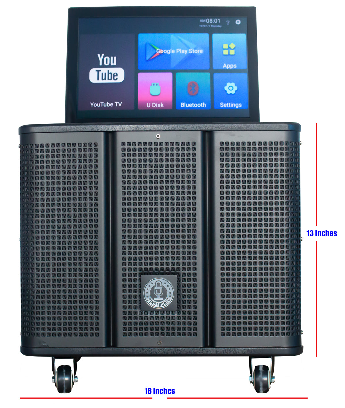 Singtronic BT-369Pro Professional 1000W Powered Portable All-in-One Karaoke System 16' Inches Touch Screen