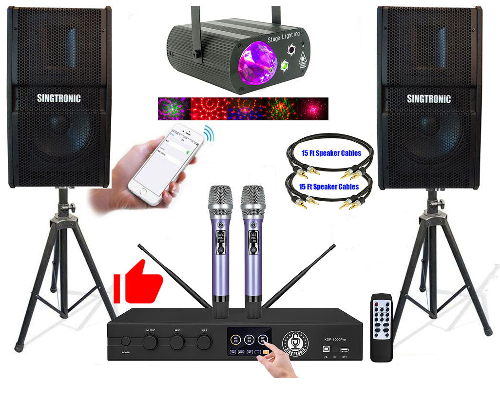Singtronic Complete Karaoke System 3000W Youtube Songs by Iphone and Android