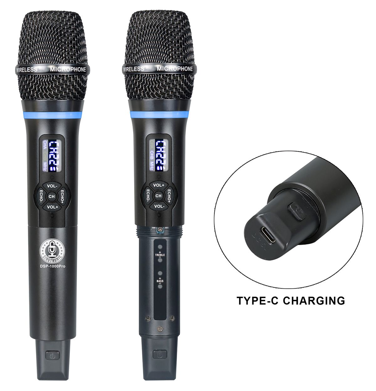 Singtronic DSP-1000Pro Rechargeable Digital DSP Karaoke Mixer Free: 2 x Wireless Microphones