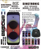 Singtronic F-1215Pro Professional 1200W Powered Bluetooth Karaoke Speaker System