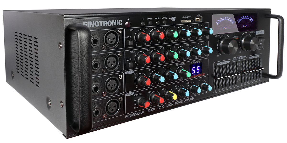 Singtronic KA-1000Pro Professional 2000W Analog Mixing Amplifier Karaoke Built in EQ & Bluetooth