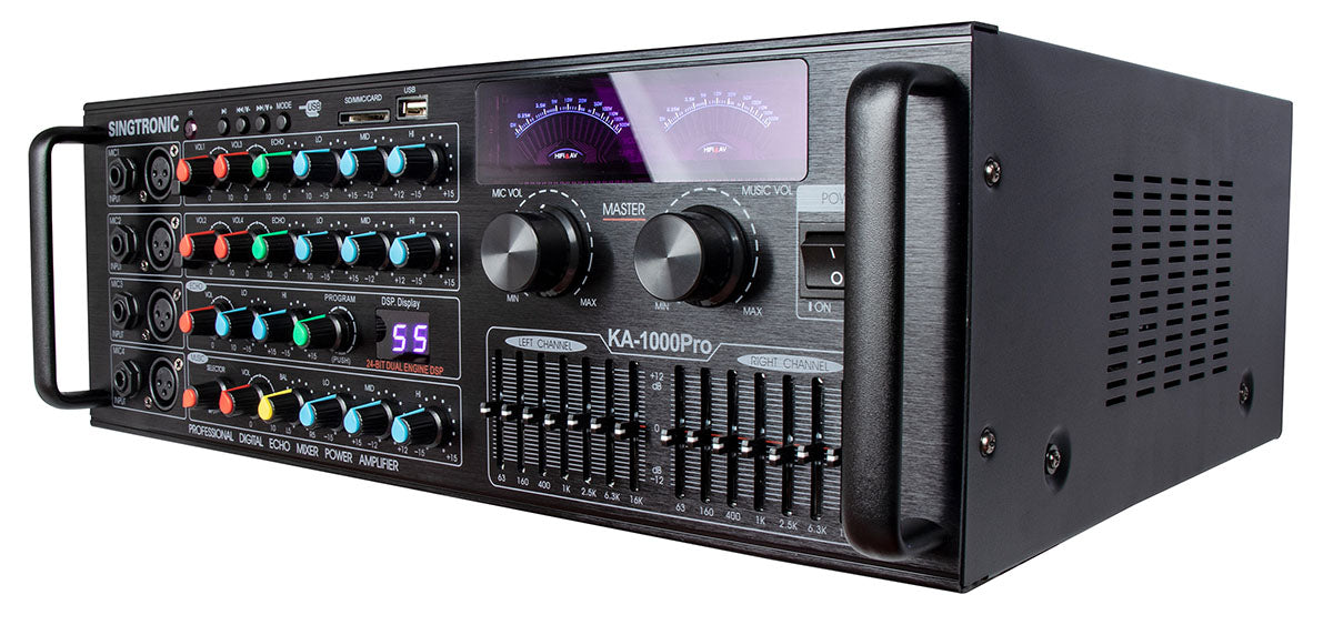 Singtronic KA-1000Pro Professional 2000W Analog Mixing Amplifier Karaoke Built in EQ & Bluetooth