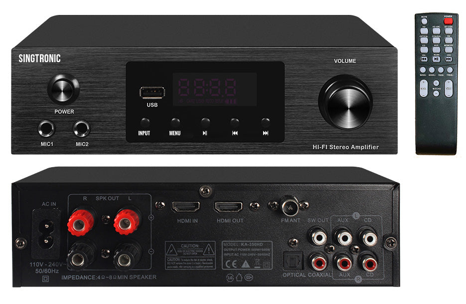Singtronic KA-350HD Professional 500W + 500W Mini AV Karaoke Mixing Amplifier