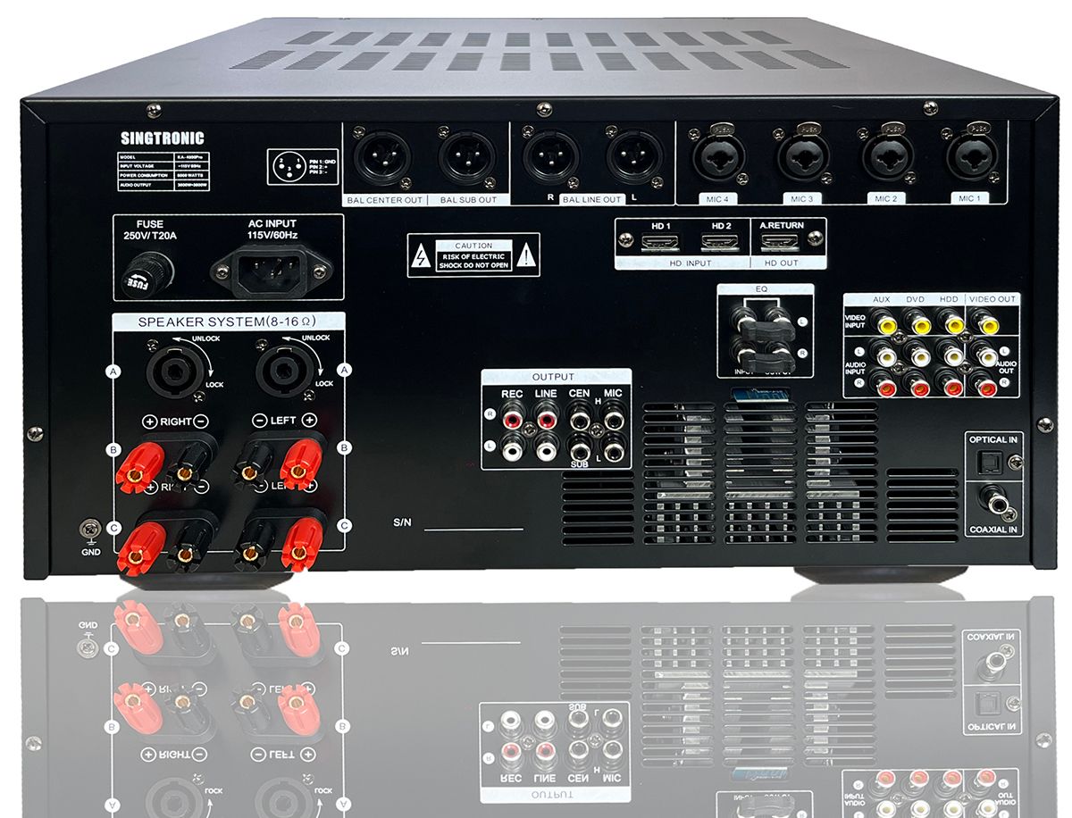 Singtronic KA-4000Pro Professional DJ/KJ 4000W Mixing Amplifier Built in Slider, HDMI-Arc & Recording