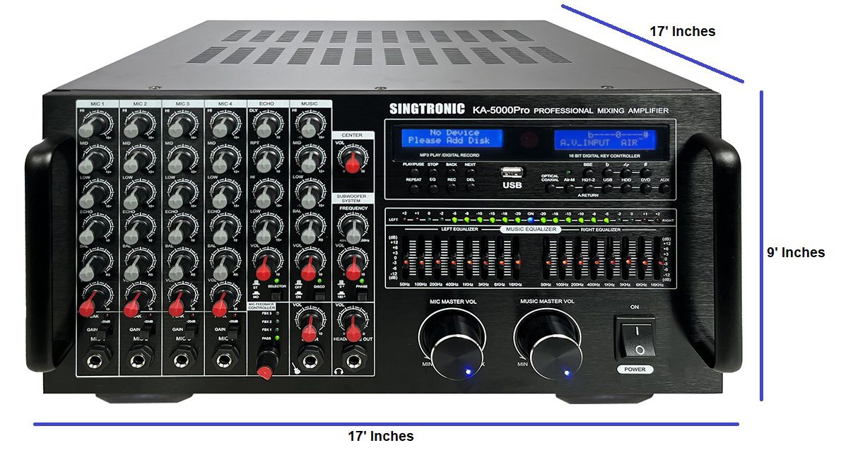 Singtronic KA-5000Pro Professional KJ/DJ 5000W Mixing Amplifier Equalizer & Recording