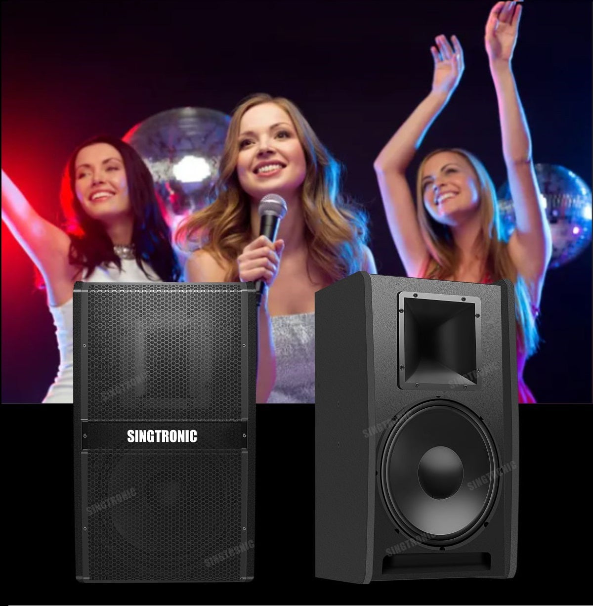Singtronic KS-1000Pro Professional 3000W Vocalist Karaoke Speaker (Pair)