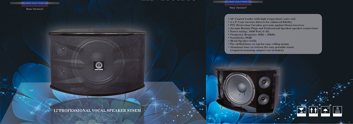 Singtronic KS-3000V Professional 3000W Vocalist Full Range Karaoke Speaker (Pair)