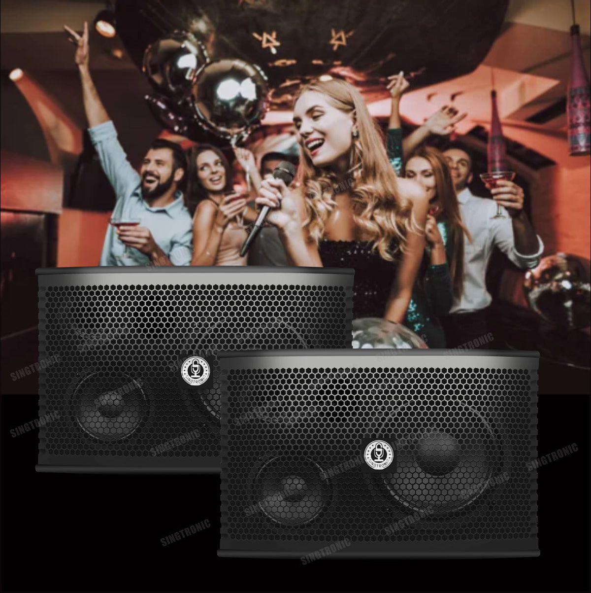 Singtronic KS-550S Professional 1500W Vocalist Karaoke Speaker System (Pair)