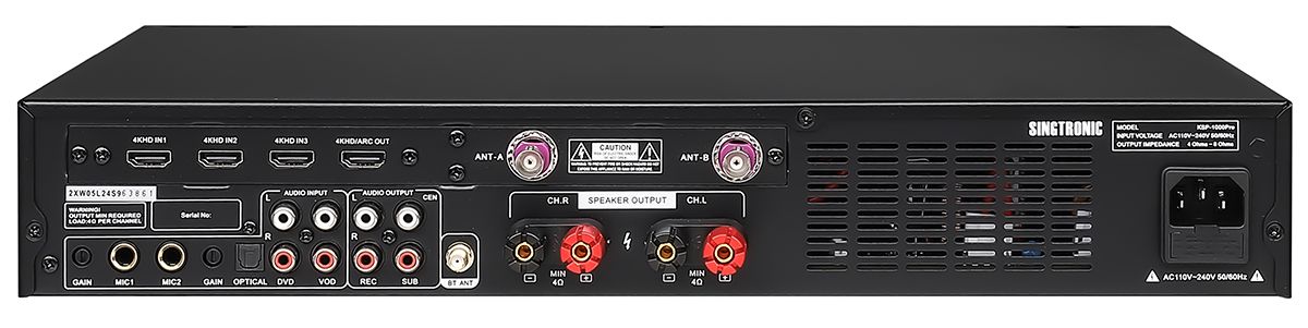 Singtronic KSP-1000Pro Professional 3000W Digital 3 in 1 Karaoke Mixing Amplifier 2 x Anti-feedback Mics.