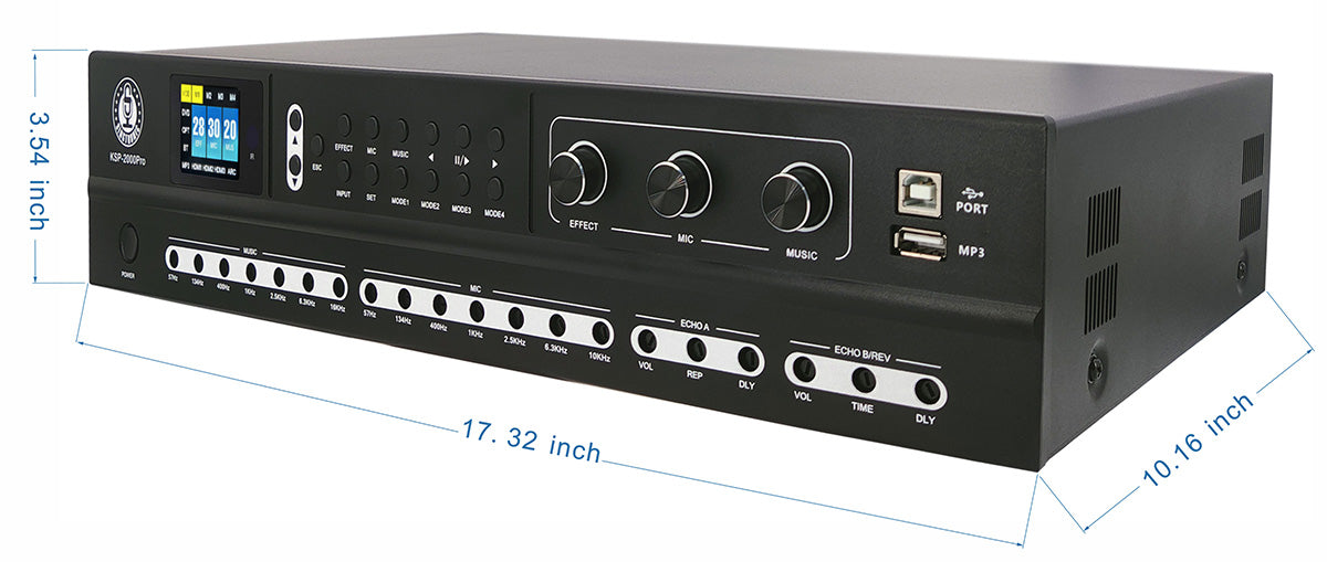 Singtronic KSP-2000Pro Professional Digital 3000W Sound Processor 2 in 1 Mixing Amplifier Karaoke Anti-Feedback