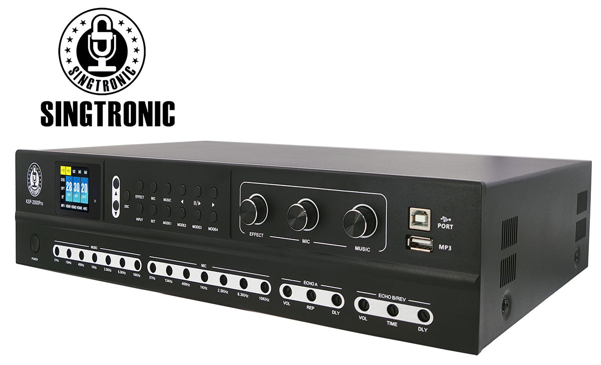 Singtronic KSP-2000Pro Professional Digital 3000W Sound Processor 2 in 1 Mixing Amplifier Karaoke Anti-Feedback