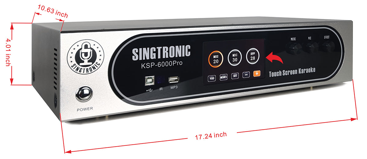 Singtronic KSP-6000Pro Professional 6000W Digital 3 in 1 Karaoke Sound Processor 4 Channels Amplifier