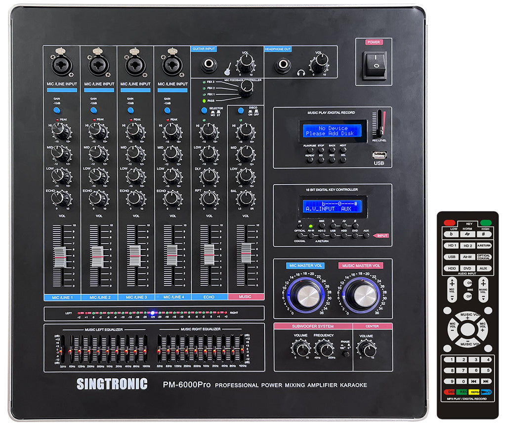 Singtronic PM-6000Pro Professional 6000W Digital Console Mixing Board Karaoke Amplifier
