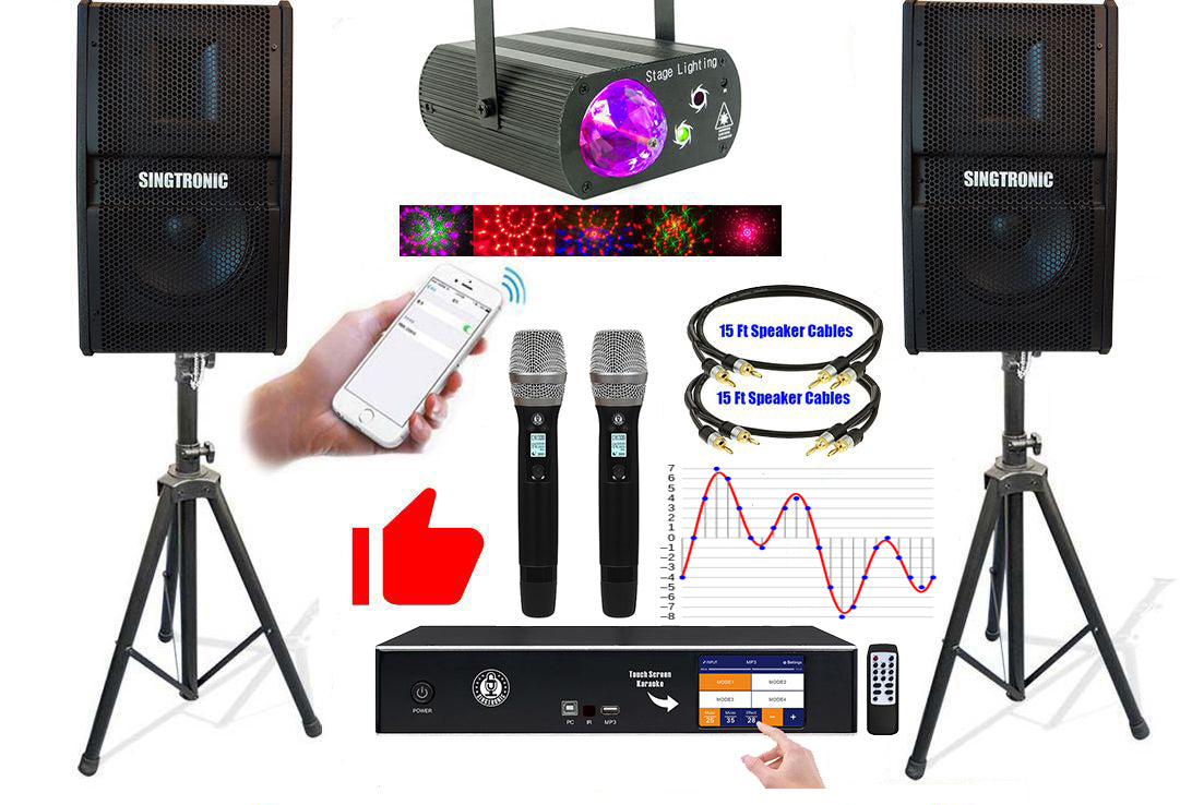Singtronic 2500W Youtube Karaoke System Built in Anti-Feedback Microphones