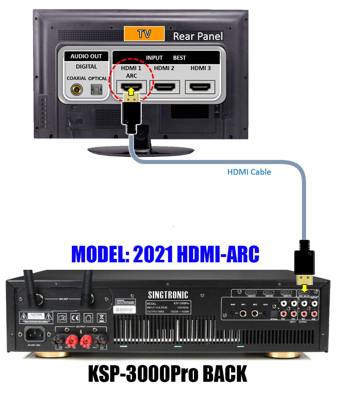 Singtronic 2500W Youtube Karaoke System Built in Anti-Feedback Microphones