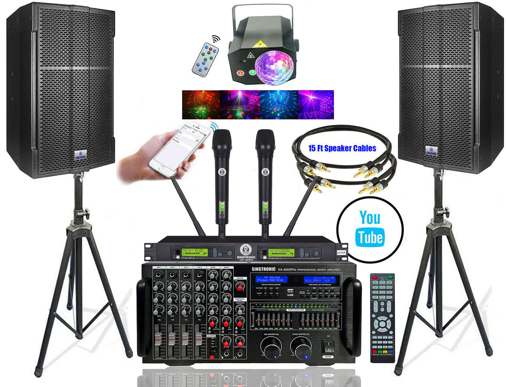 Singtronic Professional 4000W YouTube Karaoke System via iPhone & PC Android