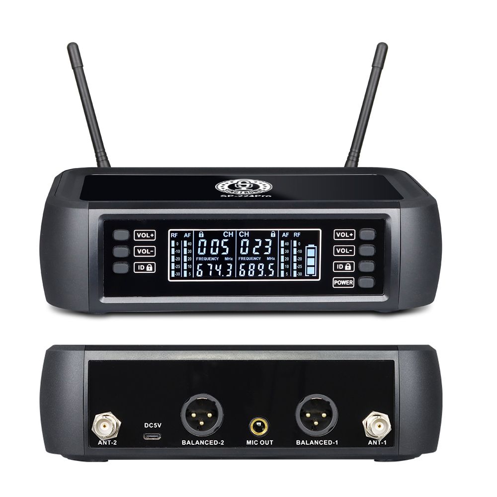 Singtronic SP-224Pro Digital 2 x Wireless Microphone Karaoke System Operated 100% by Batteries