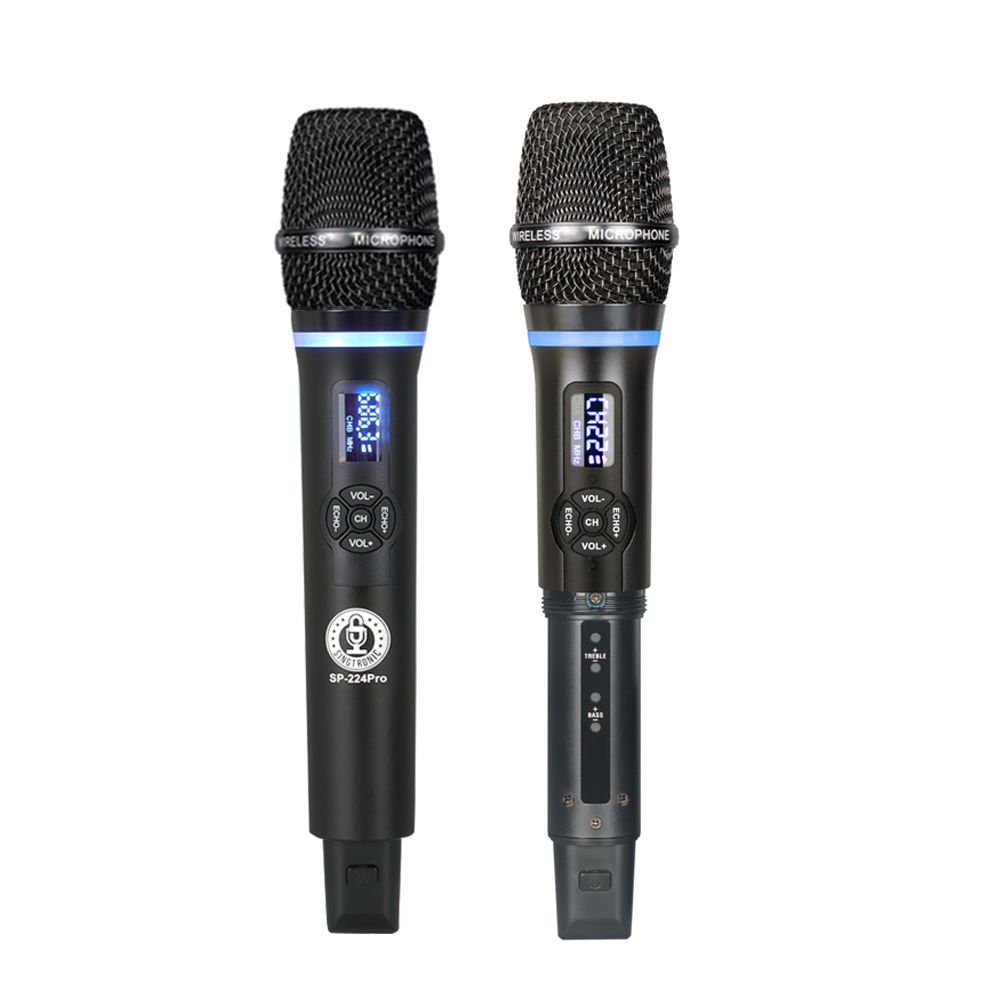 Singtronic SP-224Pro Digital 2 x Wireless Microphone Karaoke System Operated 100% by Batteries