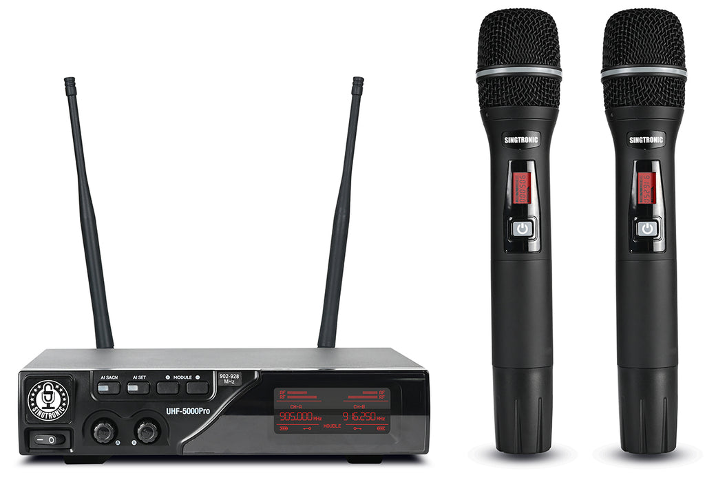Singtronic True Diversity UHF-5000Pro Professional 900Mhz Dual Wireless Microphone Karaoke