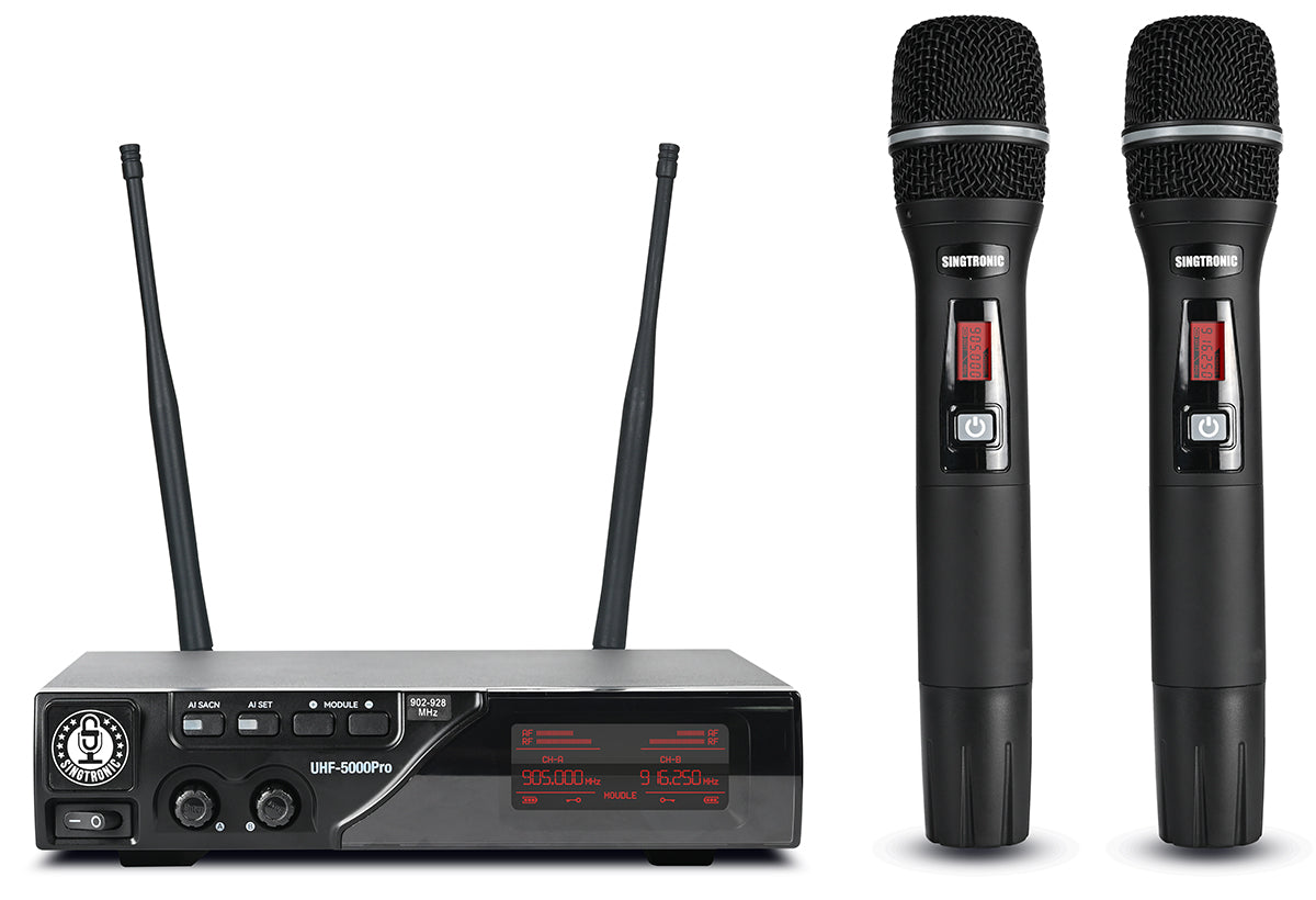 Singtronic True Diversity UHF-5000Pro Professional 900Mhz Dual Wireless Microphone Karaoke