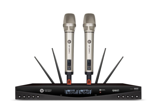 Singtronic UHF-2000Pro Professional Dual UHF PLL True Diversity Wireless Microphone Karaoke System