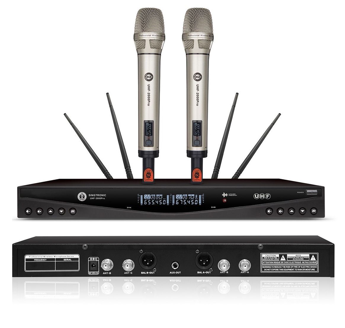 Singtronic KA-2000DSP Karaoke 2500W Mixing Amplifier + UHF-2000Pro Digital Wireless Microphone
