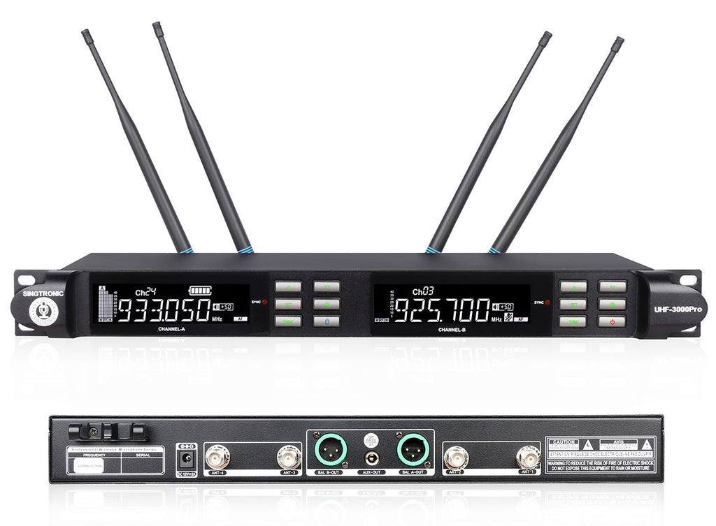 Singtronic UHF-3000Pro Professional True Diversity 2 x Wireless Microphone