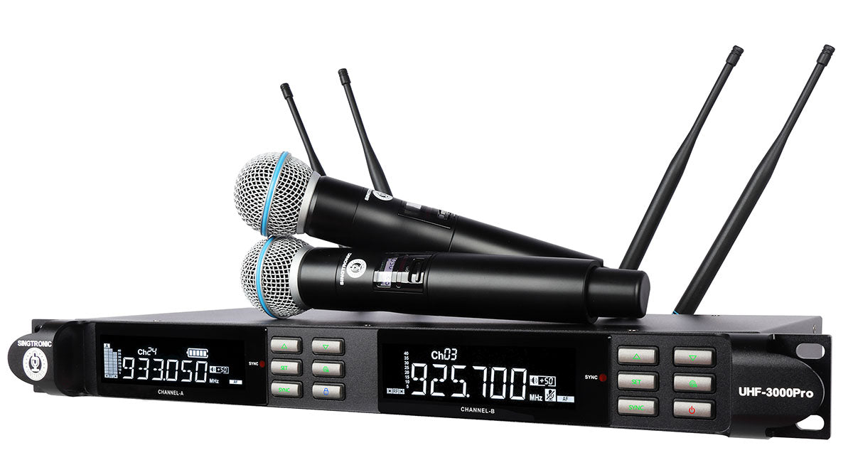 Singtronic UHF-3000Pro Professional True Diversity 2 x Wireless Microphone