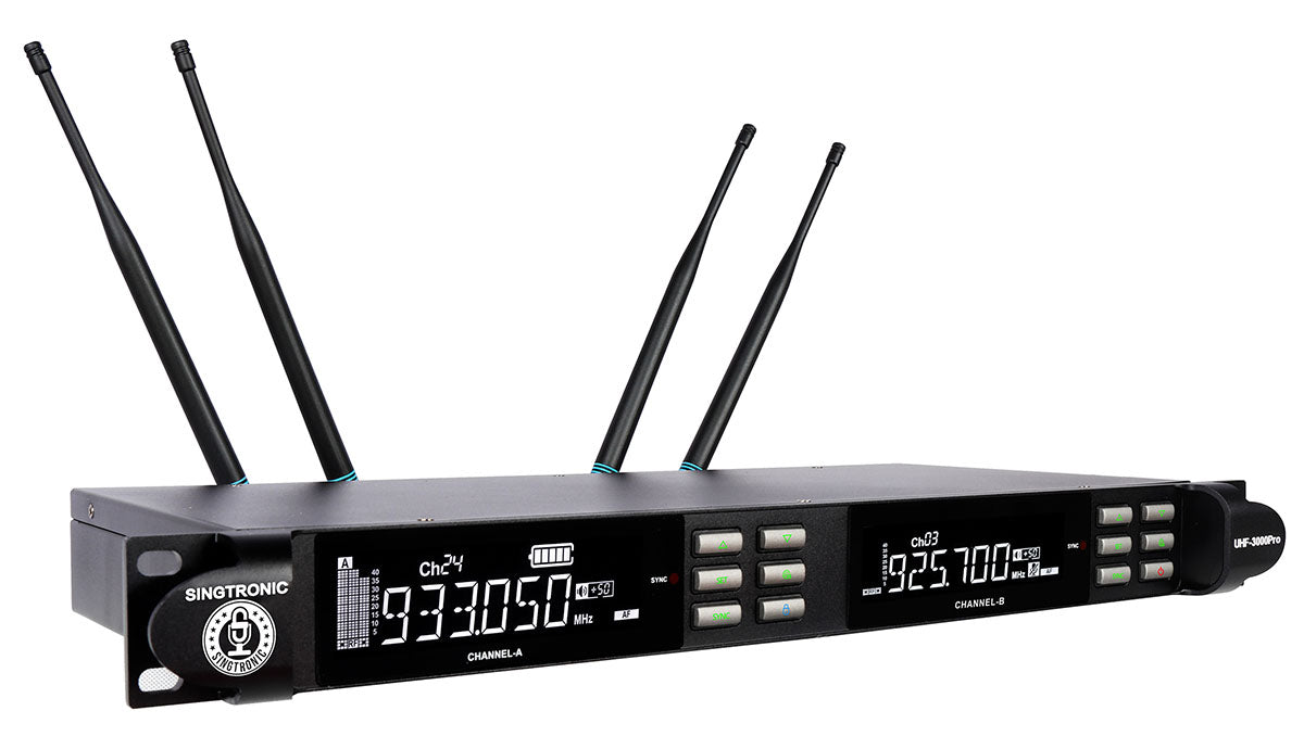 Singtronic UHF-3000Pro Professional True Diversity 2 x Wireless Microphone