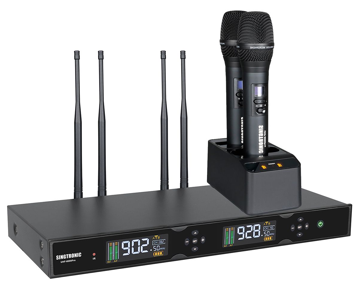 Singtronic UHF-6000Pro Professional Rechargeable Digital True Diversity Wireless Microphone System