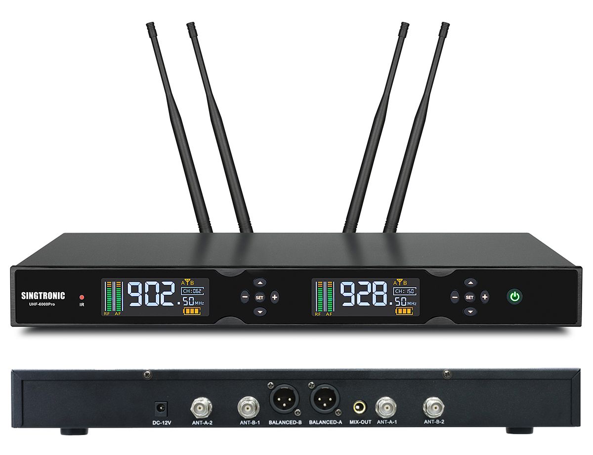 Singtronic UHF-6000Pro Professional Rechargeable Digital True Diversity Wireless Microphone System