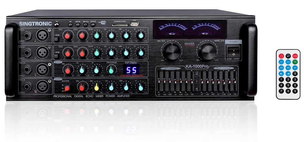 Singtronic Professional Youtube Karaoke System 3000W Built in 16 Channels Equalizer, Optical, Rechargeable Battery